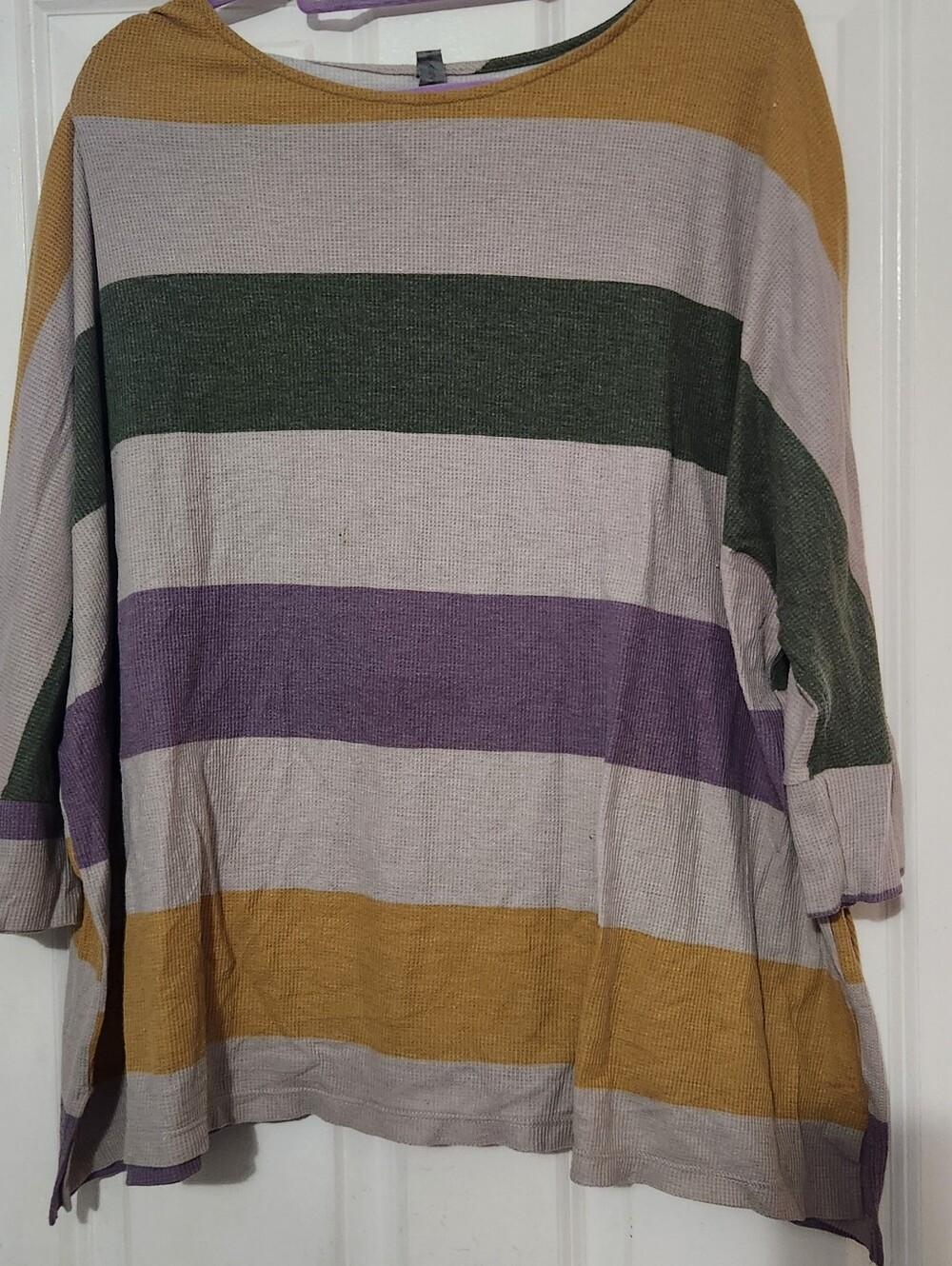 Honey Me Curvy Mardi Gras Stripped Shirt XXXL